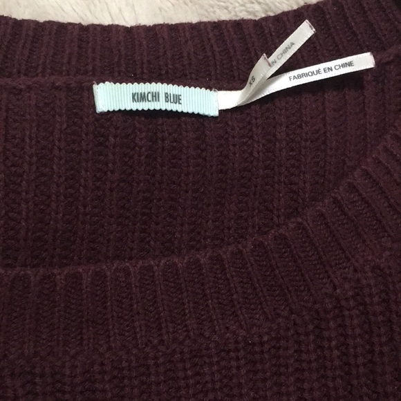 Kimchi Blue Baby Doll Sweater Tunic Dress - Burgundy - Size XS - Picture 6 of 7